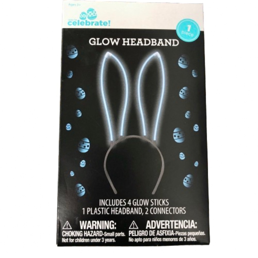 🐣$5🐣 Bunny Ears Glow Headband Blue Unisex WAY TO CELEBRATE Easter
